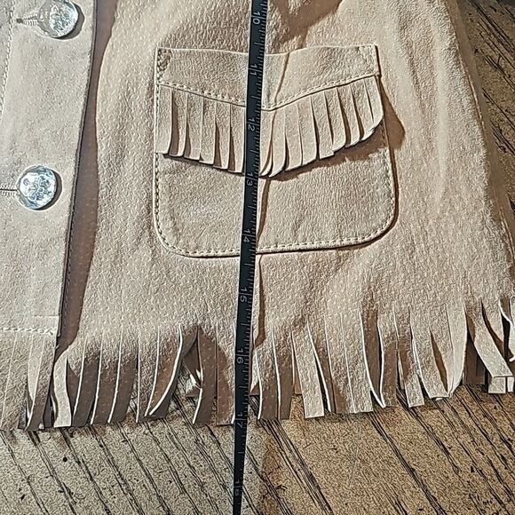 Tan cowgirl suede leather fringe jacket size 3-4 Gymboree - Picture 8 of 10